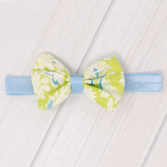 Green & Blue Hair Bow & Headband Set - Picture 1 of 3